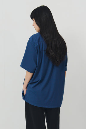 Silk Halfsleeve 絲感短袖襯衫 - 深海藍 Blue