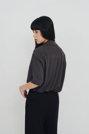 Silk Halfsleeve 絲感短袖襯衫  - 暗夜灰 Dark Gray