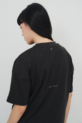 Quo Liquid 冰膚液態棉短 Tee - 暗夜灰 Dark Gray