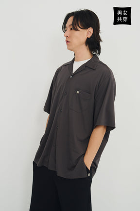 Silk Halfsleeve 絲感短袖襯衫  - 暗夜灰 Dark Gray