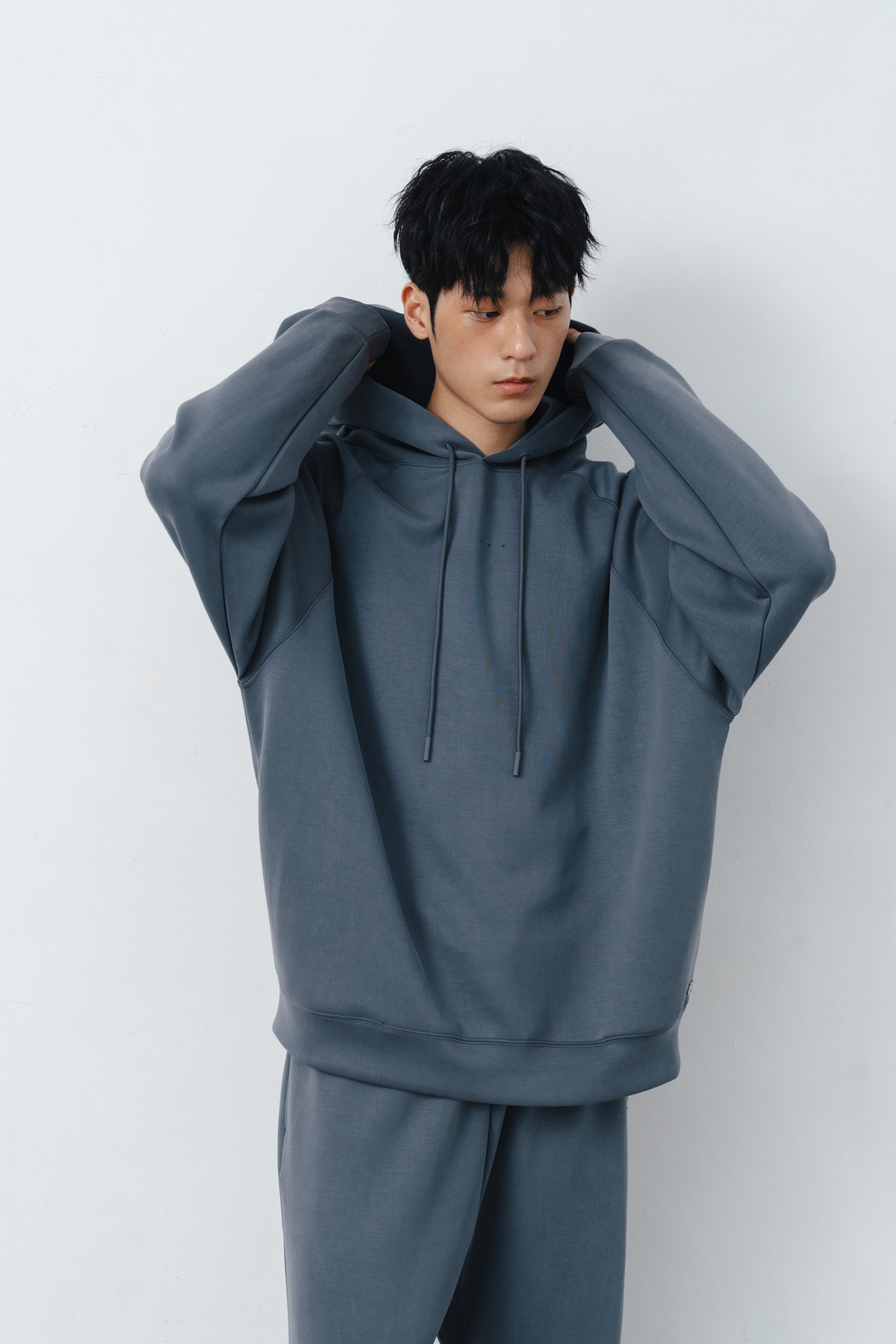 柔膚三點帽T Tenderism Tri-dots Hoodie - 藍霧灰 Dove Gray