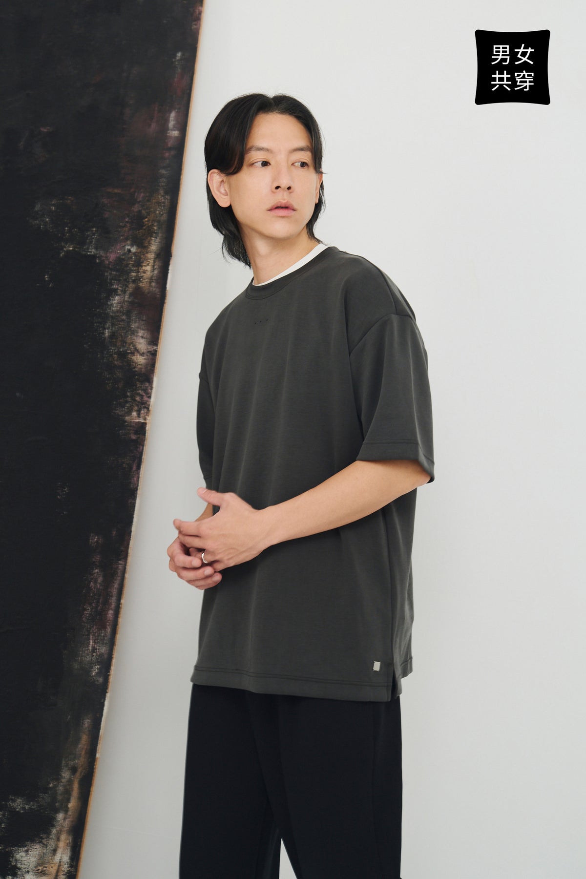 柔膚三點短T Tenderism Tri-dots Tee - 隕石灰 Shaded Gray