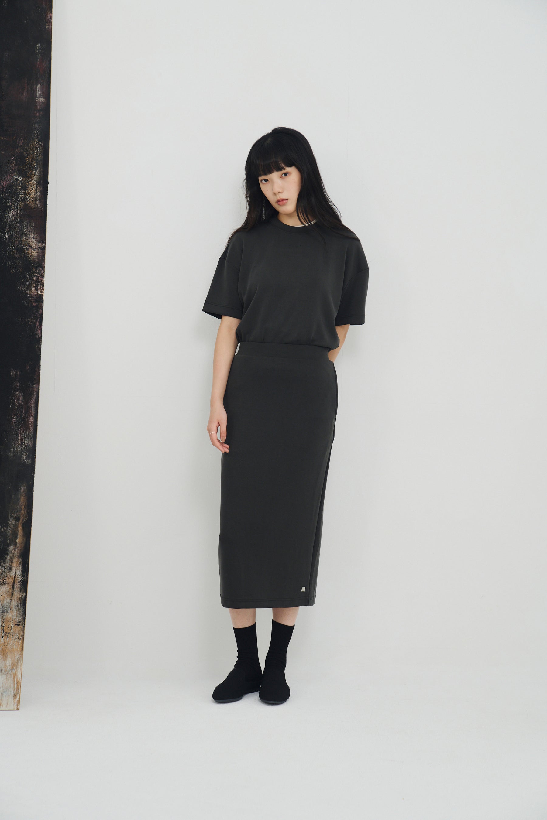 Tenderism Midi Skirt 柔膚感中長裙 - 隕石灰 Shaded Gray